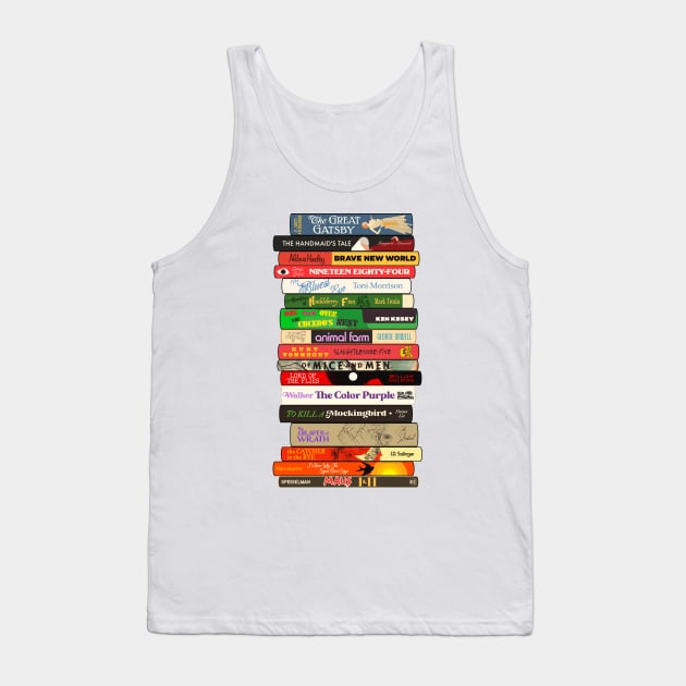 Classic Banned Books Stack Tank Top by darklordpug